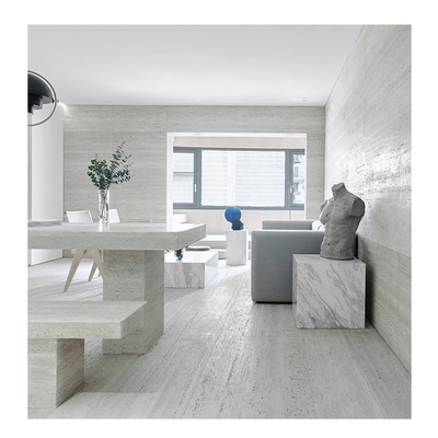600x1200 Κεραμίδια Γης Πορσελάνης 3D Travertine Bright Tile για σύγχρονο σαλόνι