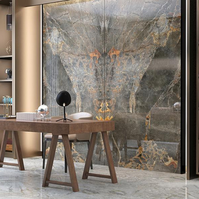 1200x2400mm Καφέ μαρμάρινο μπάνιο Μεγάλα πλακάκια πλακέτες γυαλισμένα πλακάκια πορσελάνης μεγάλου μεγέθους