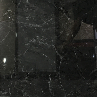 Σύγχρονο σχέδιο 600x600mm Μαύρα γυαλισμένα πλακάκια πορσελάνης για κομψά εσωτερικά